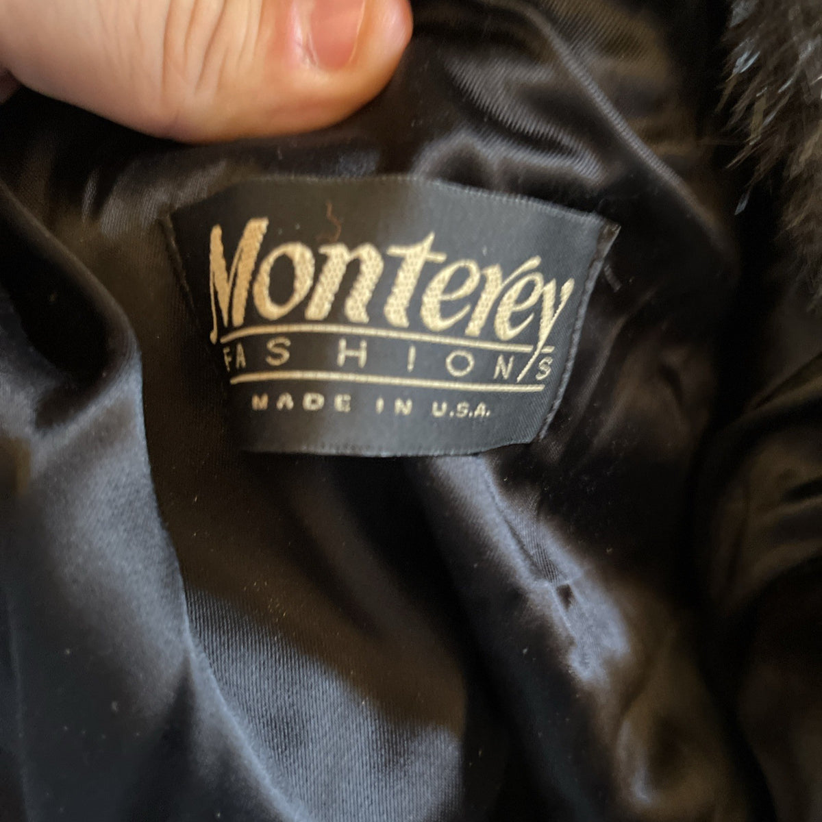 Monterey Fashions Faux Fur Coat Vintage Large