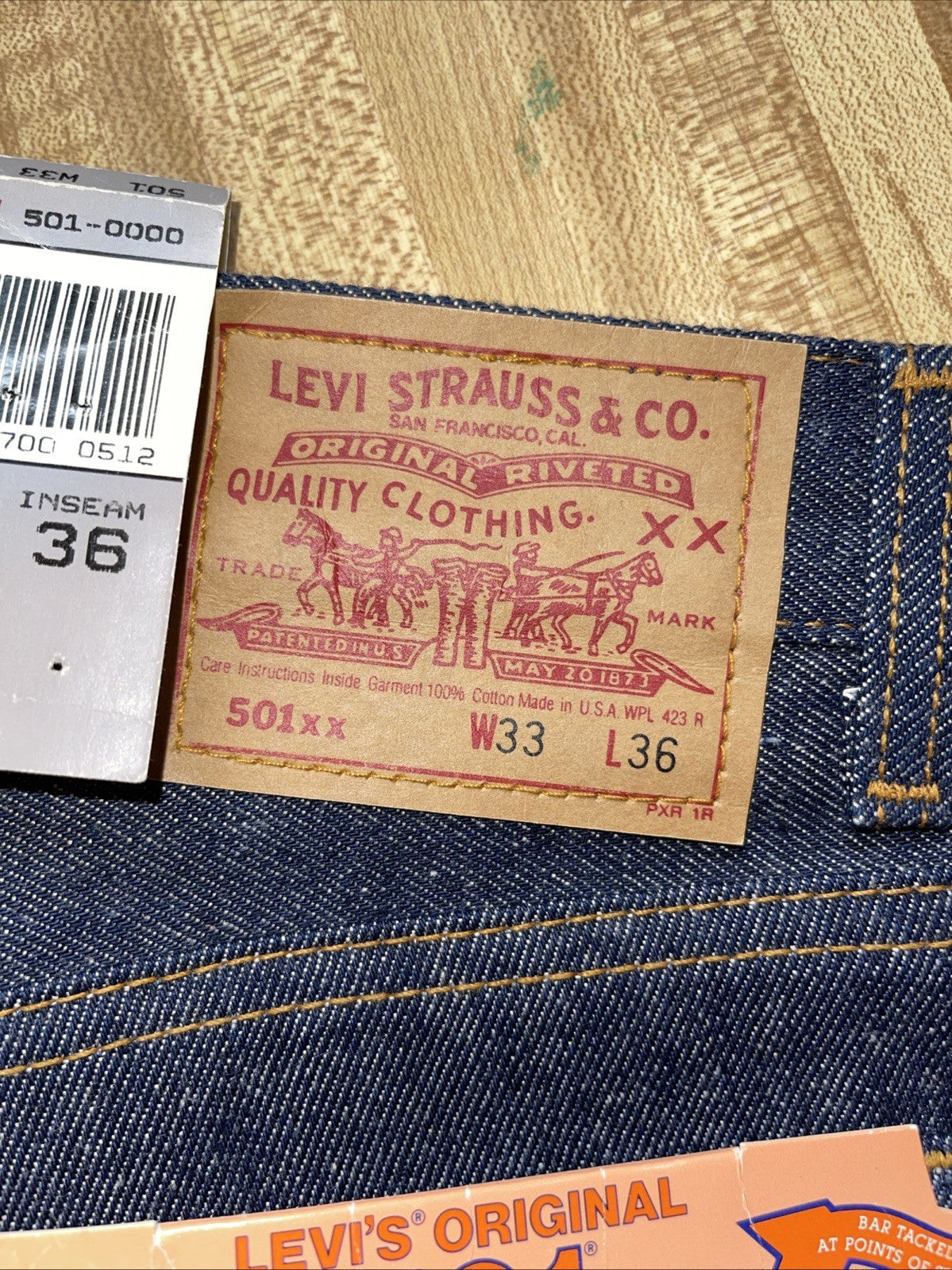 Deadstock NOS Levi’s 501xx 33x36