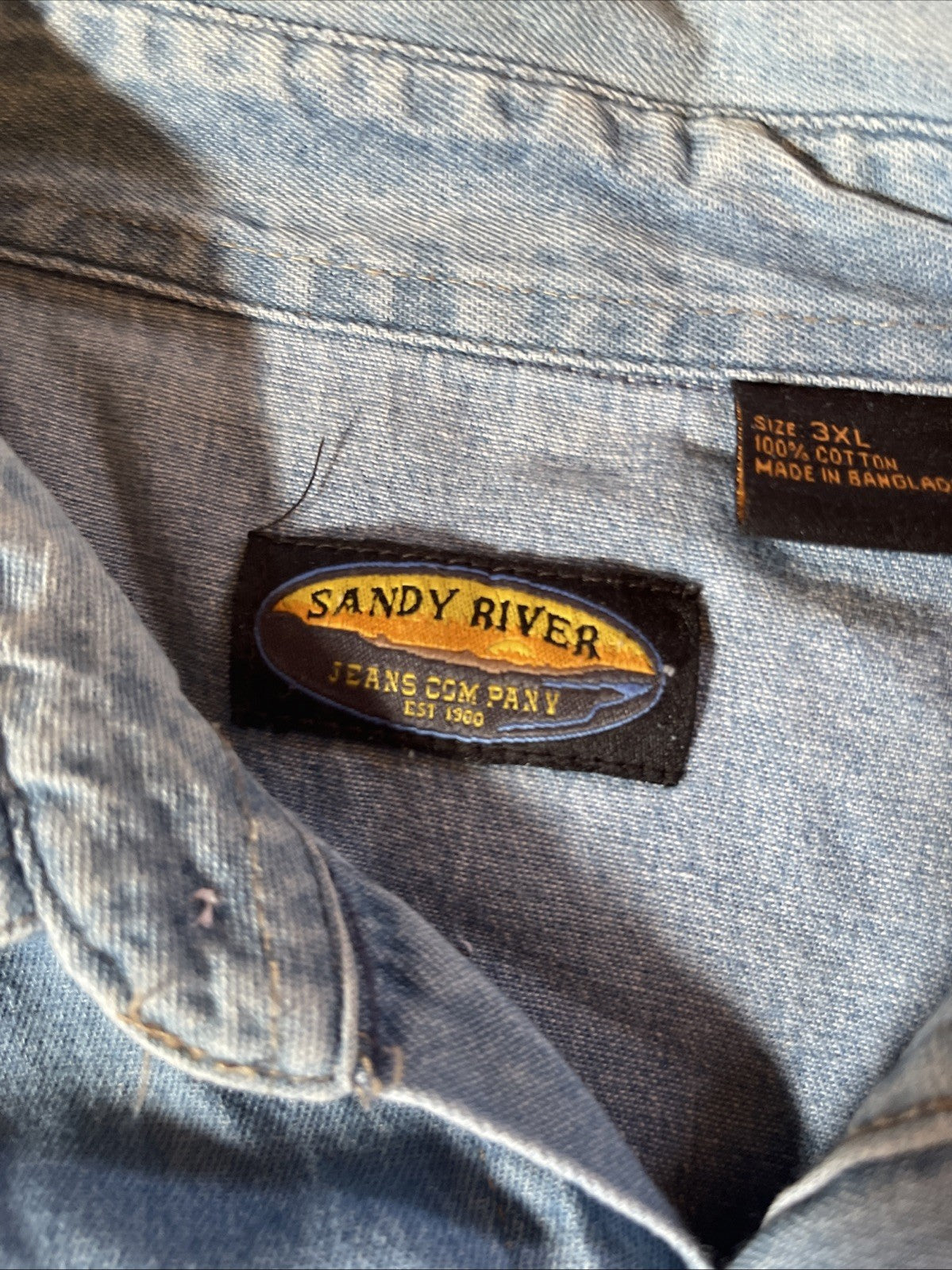Sandy River Denim Pearl Snap 3XL 