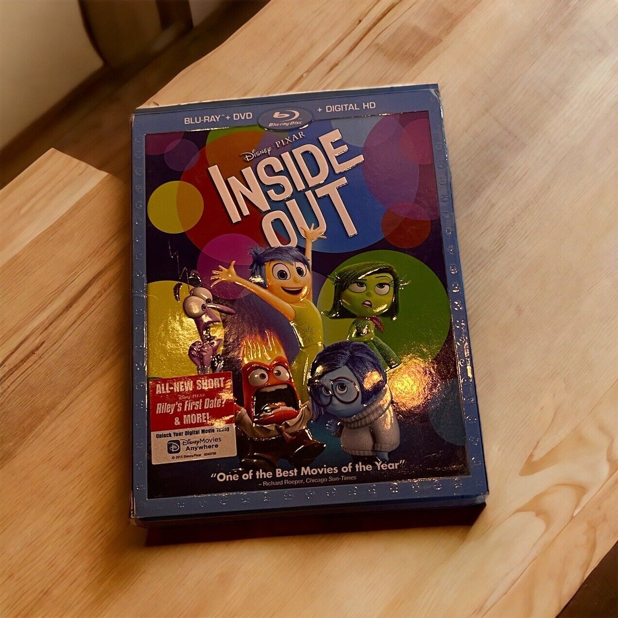 Disney Inside Out (Blu-ray/DVD 3 Disc Set, 2015)