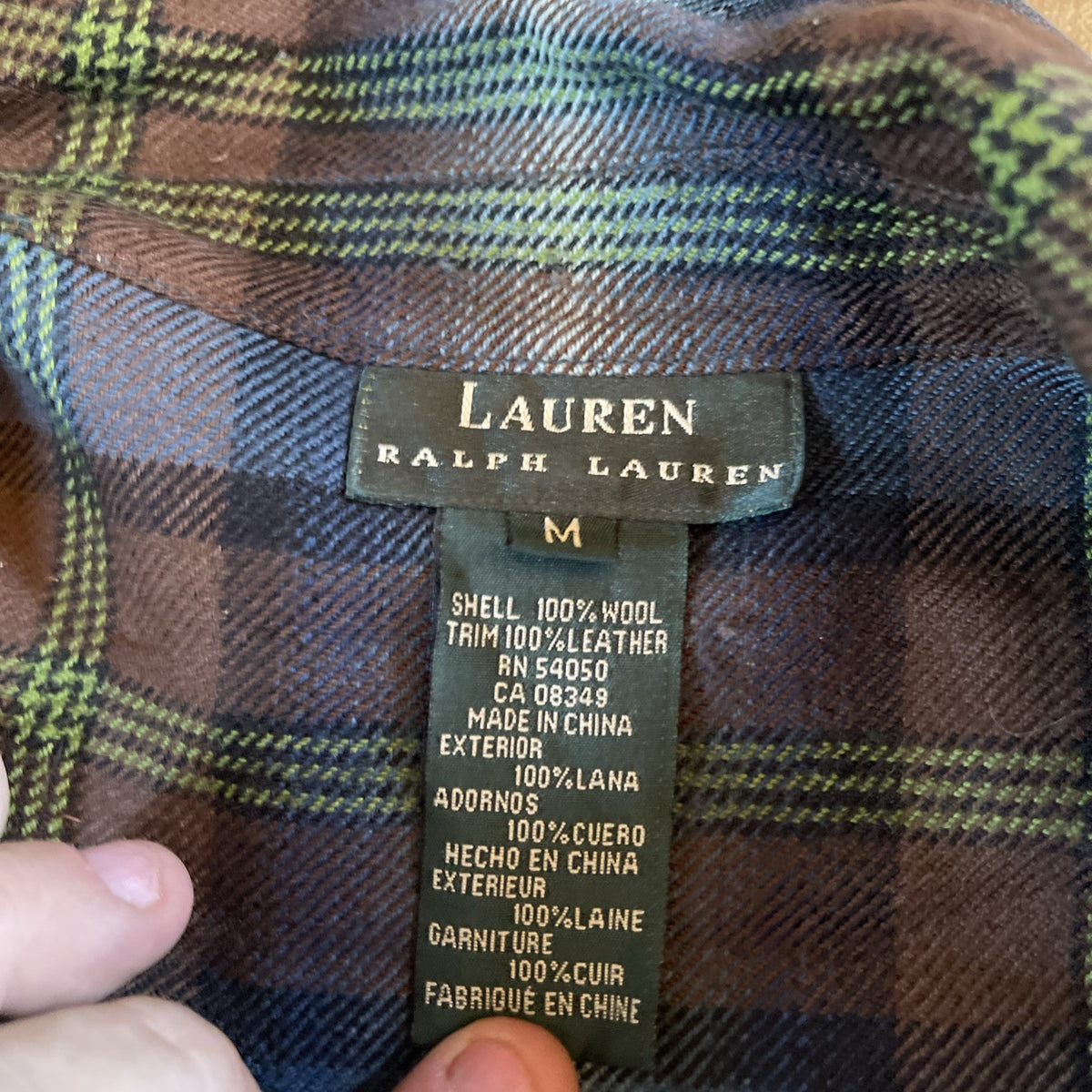 Lauren Ralph Lauren Wool Flannel Shacket Medium Has Holes