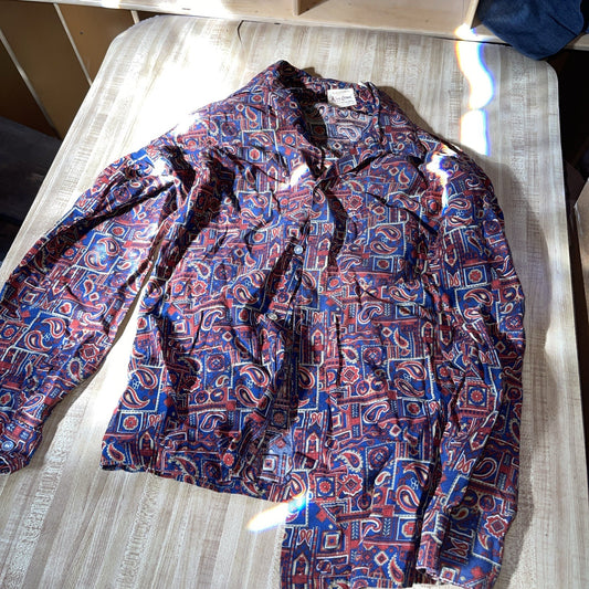 Vintage Arrow King Cotton Sanforized Button Up Loop Collar Large 