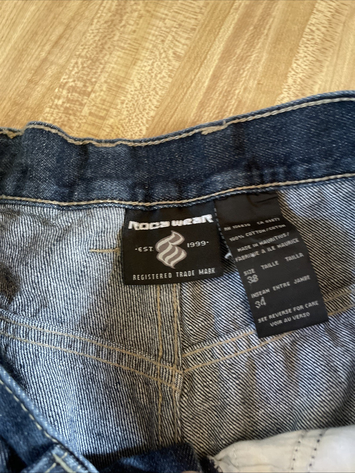 Rocawear Jeans Baggy Wide Leg Y2K Hiphop Streetwear 38/34