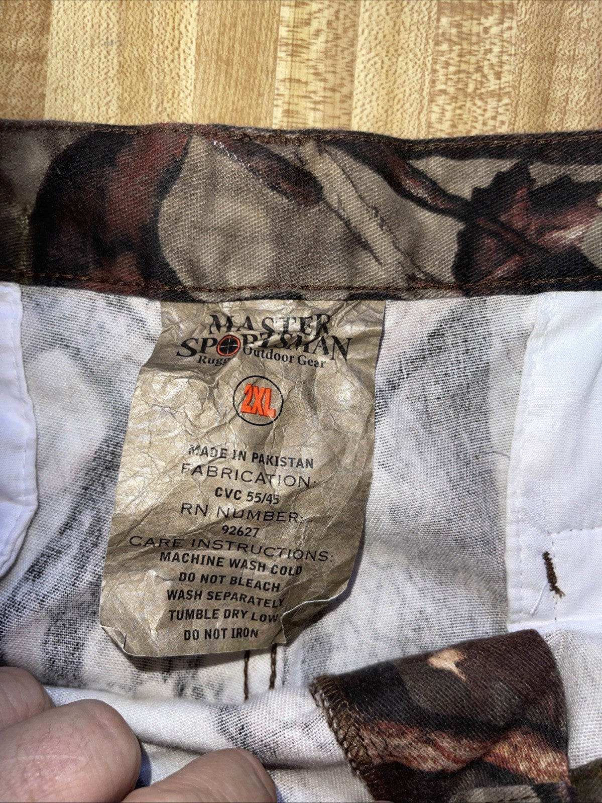Master Sportsman Woodland Camo Cargo Pants 2XL/32 11 Inch Leg Opening 