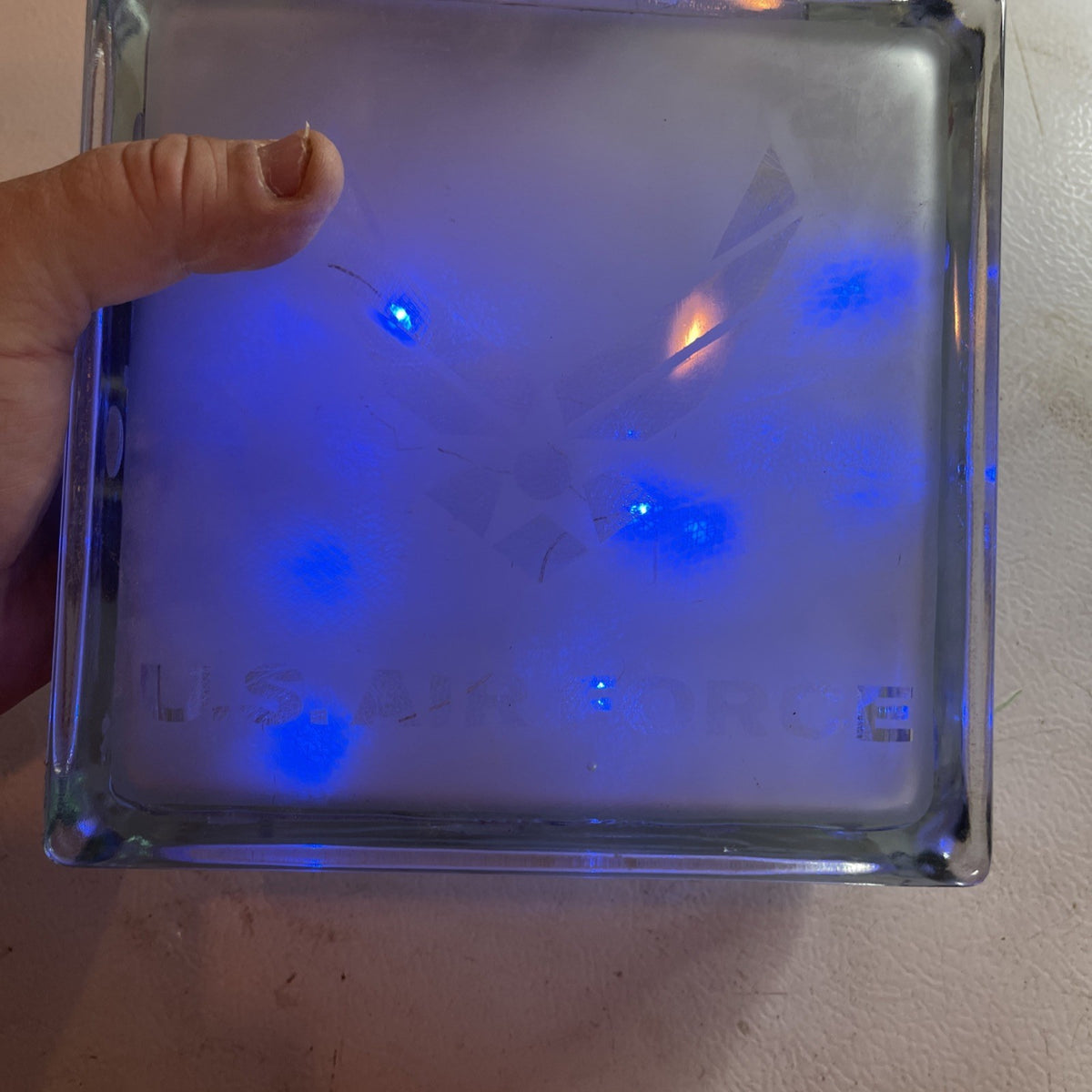 US Air Force Etched Glass Light Up Sign
