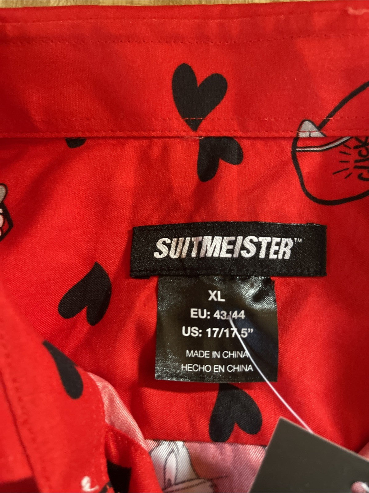 Suitmeister Looney Tunes Bugs Bunny Button Up NWT XL