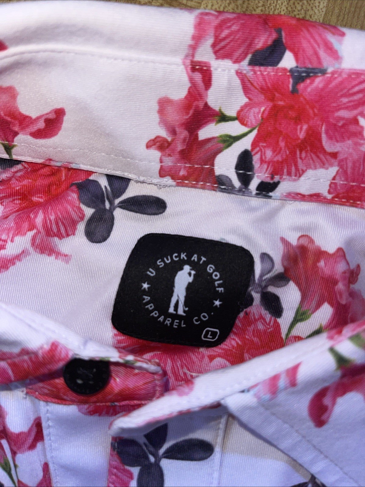 U Suck At Golf Apparel Polo Large 