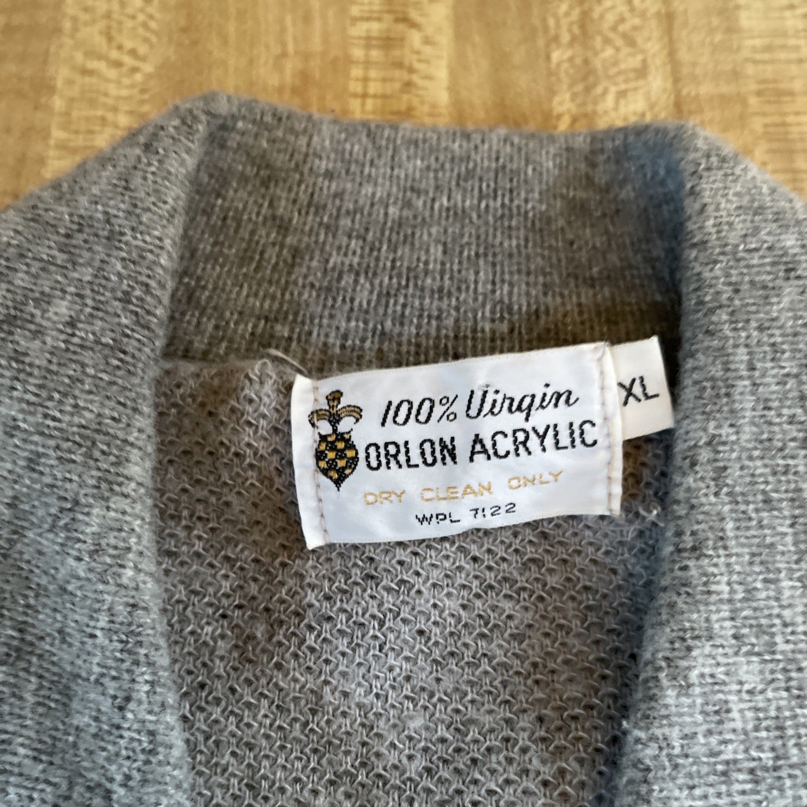 Vintage 100% Virgin Orlon Acrylic Full Zip Sweater XL