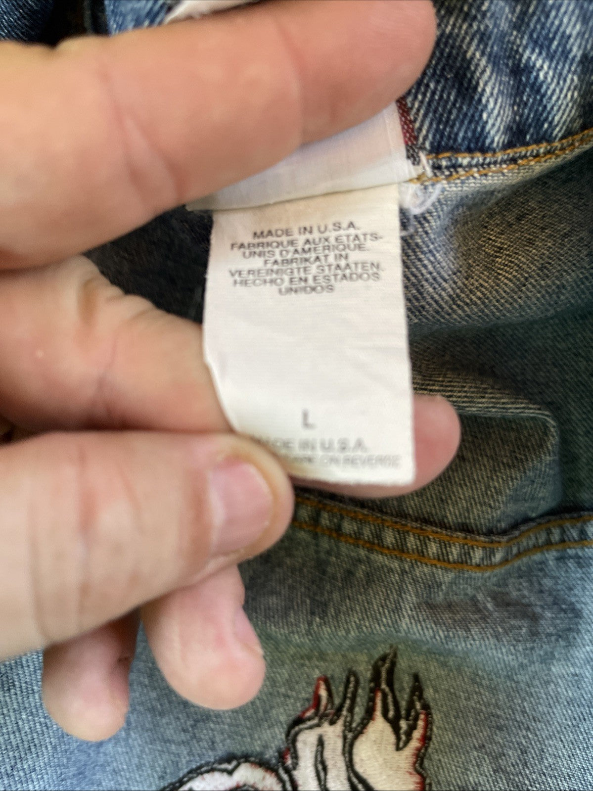 Vintage House Of Blues Las Vegas Denim Jacket Large Made In USA 