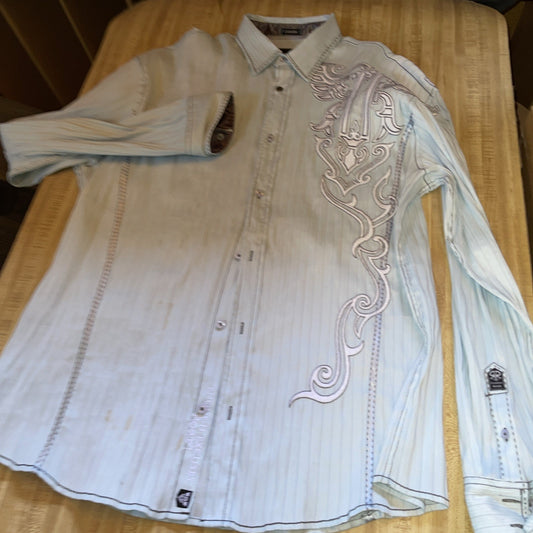 Roar Classic Embroidered Button Up Shirt XXL 