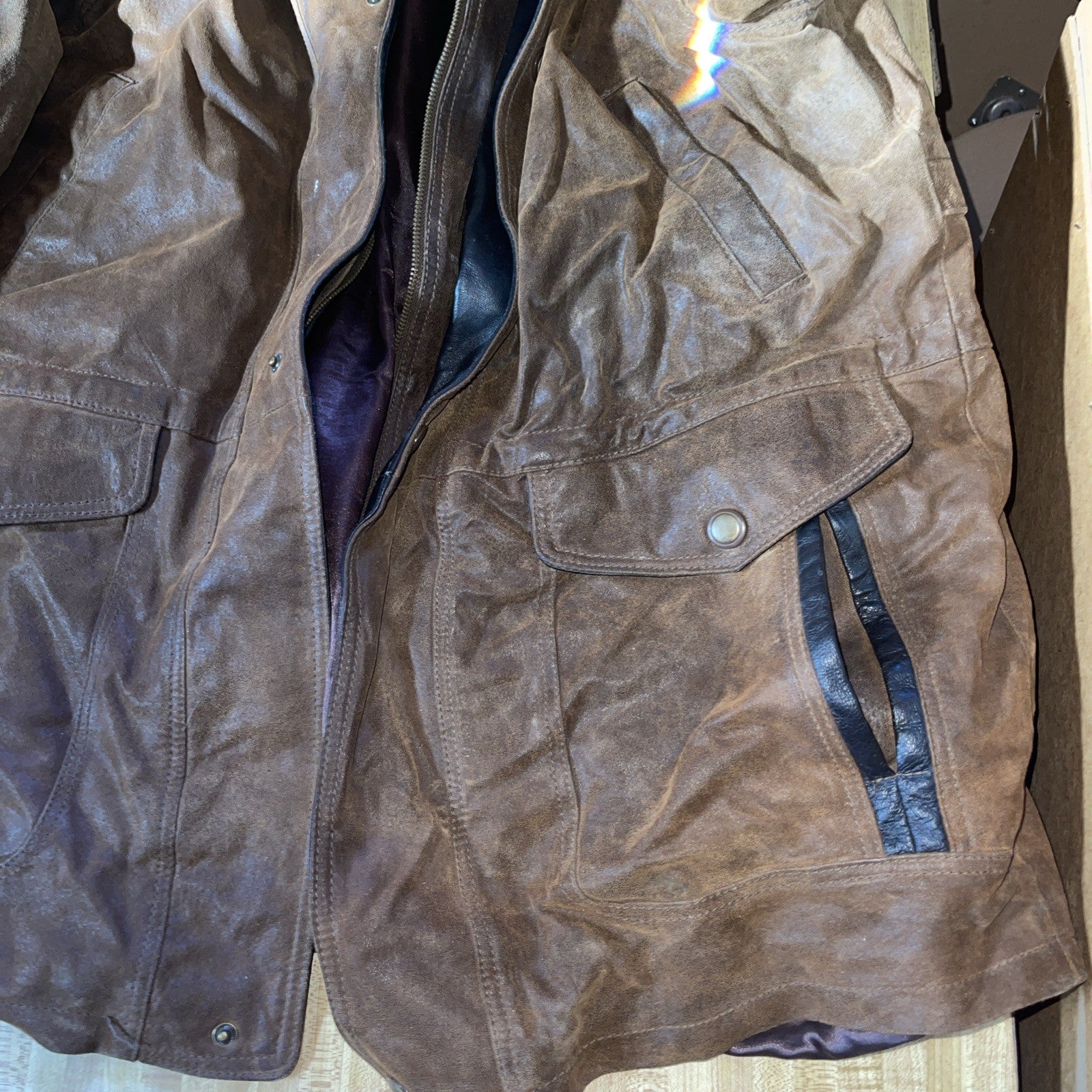 Vintage Leather Chore Coat XXL 