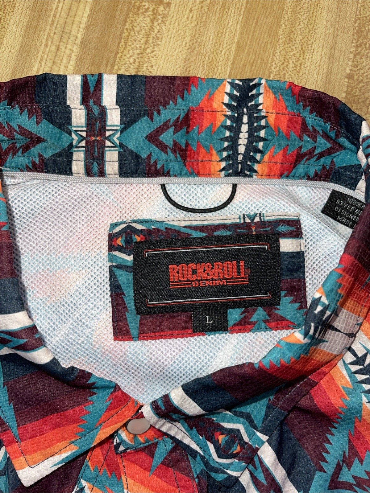 Rock & Roll Denim Vented Pearl Snap Aztec Southwestern 