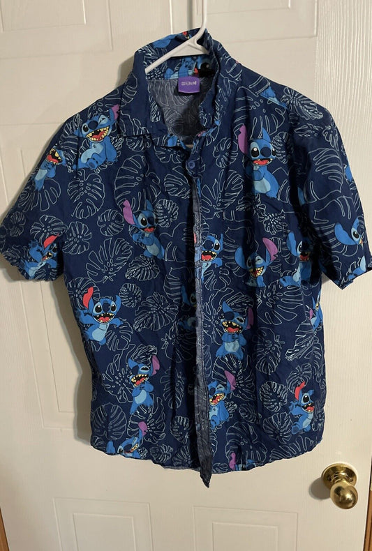 Disney Stitch Button Up Medium 