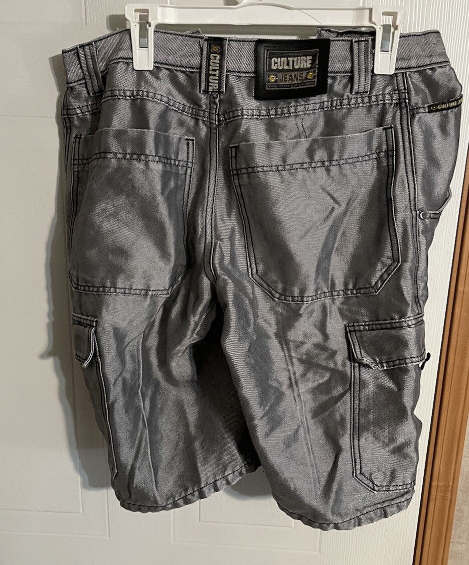 Culture Jeans Cargo Jorts 32 Y2K Hiphop Streetwear Skater