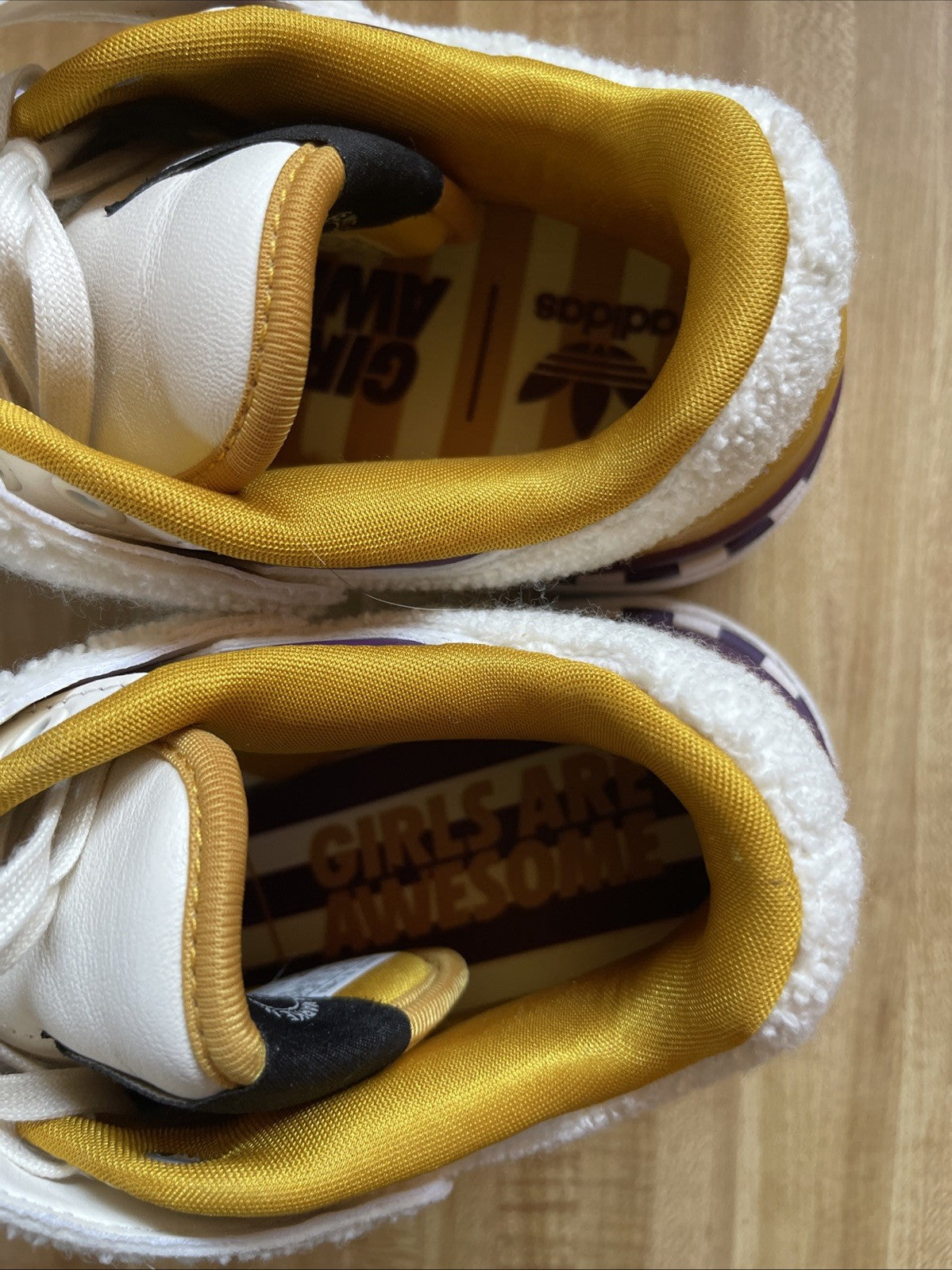 Size 7.5 - adidas Girls Are Awesome x Triple Platforum Low White Purple Beauty W