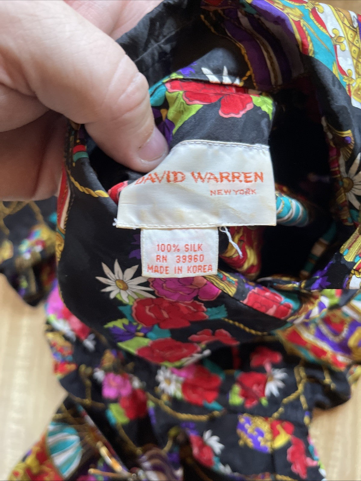 Vintage David Warren Silk Dress Small