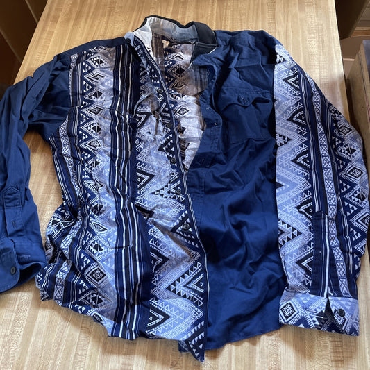 Vintage Panhandle Slim Western Shirt Aztec Southwestern Print XL