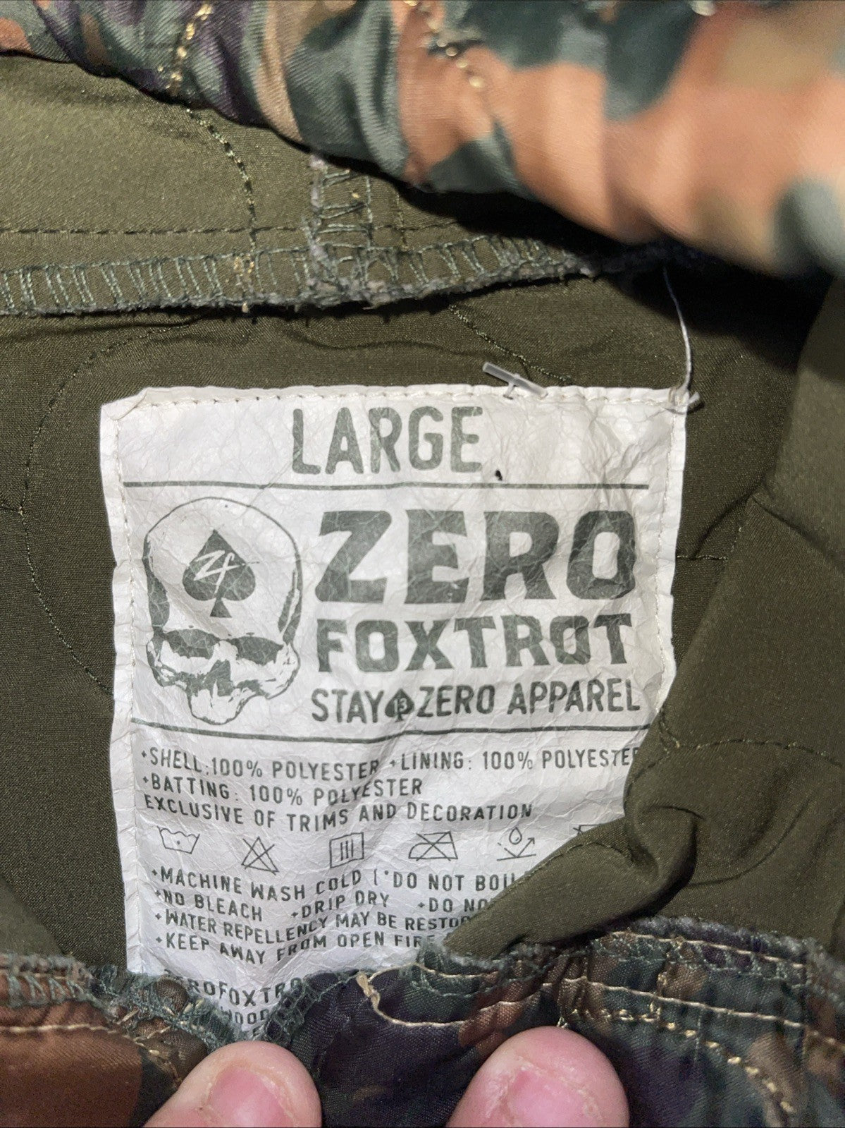 Zero Foxtrot Apparel Hoodie Large Camo 