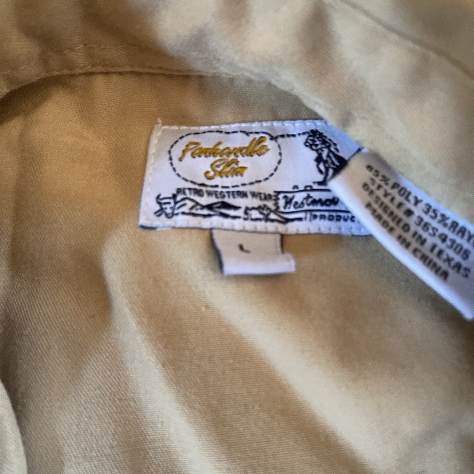 Vintage Panhandle Slim Gunfighter Pearl Snap Large 