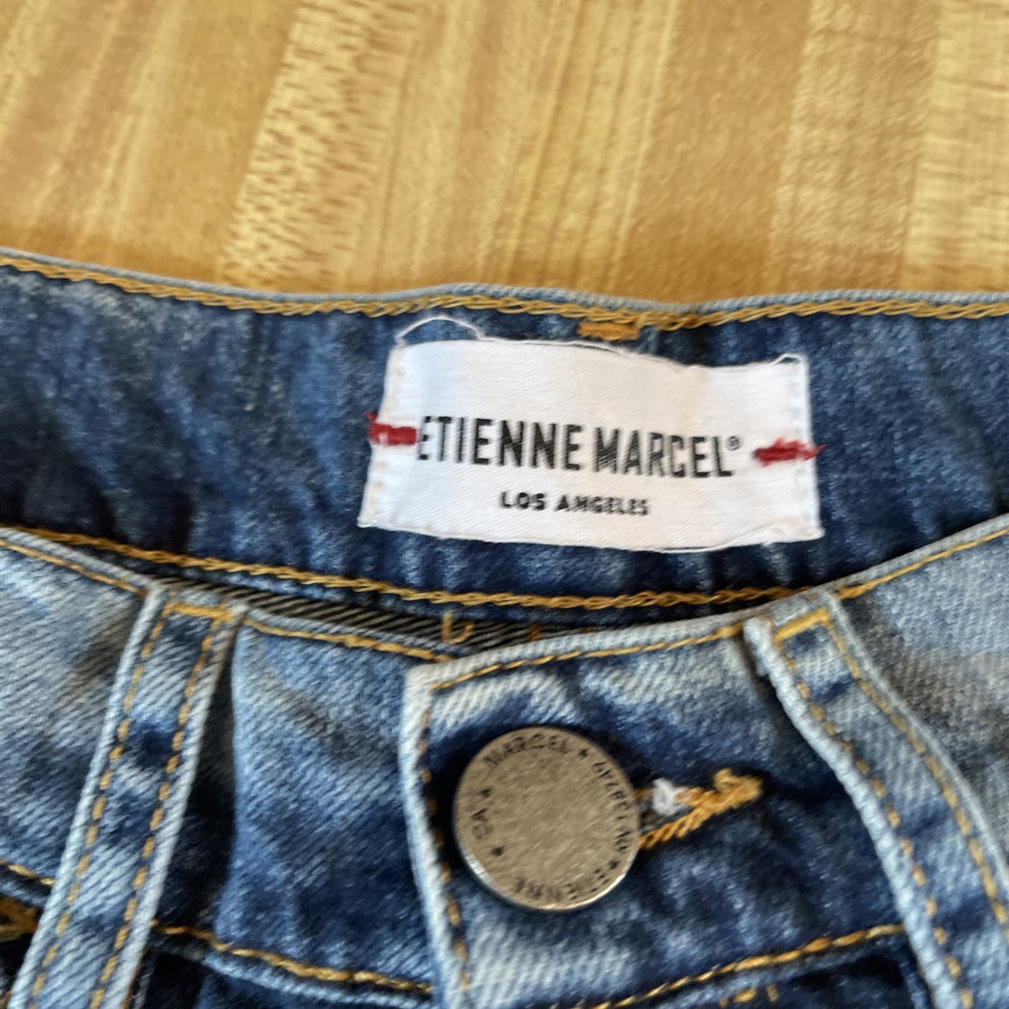 Etienne Marcel Jeans 26 Distressed Embroidered