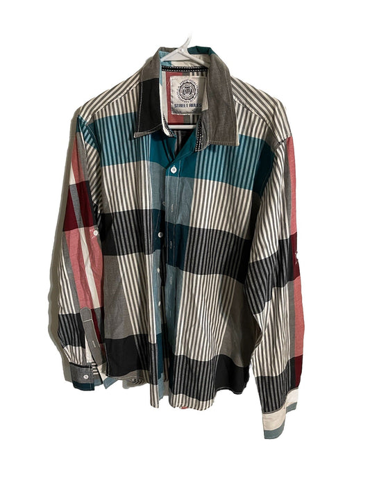 Street Rules Colorblock Button Up Large