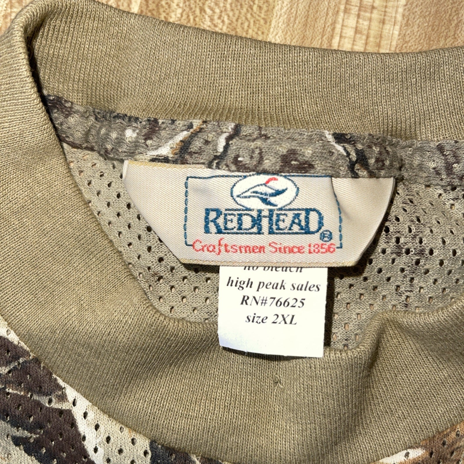 Vintage Redhead Woodland Camo Advantage Long Sleeve 2XL NWT Deadstock 