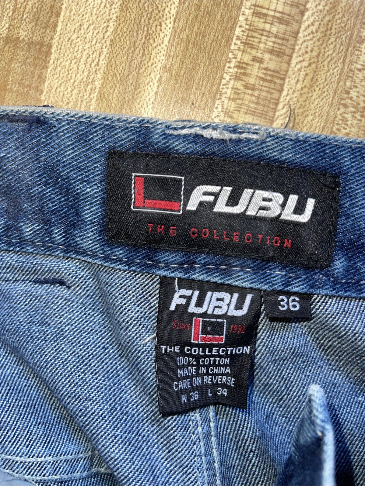 Fubu Carpenter Jeans 36/34 Baggy Wide Leg Y2K Vintage Hiphop Streetwear