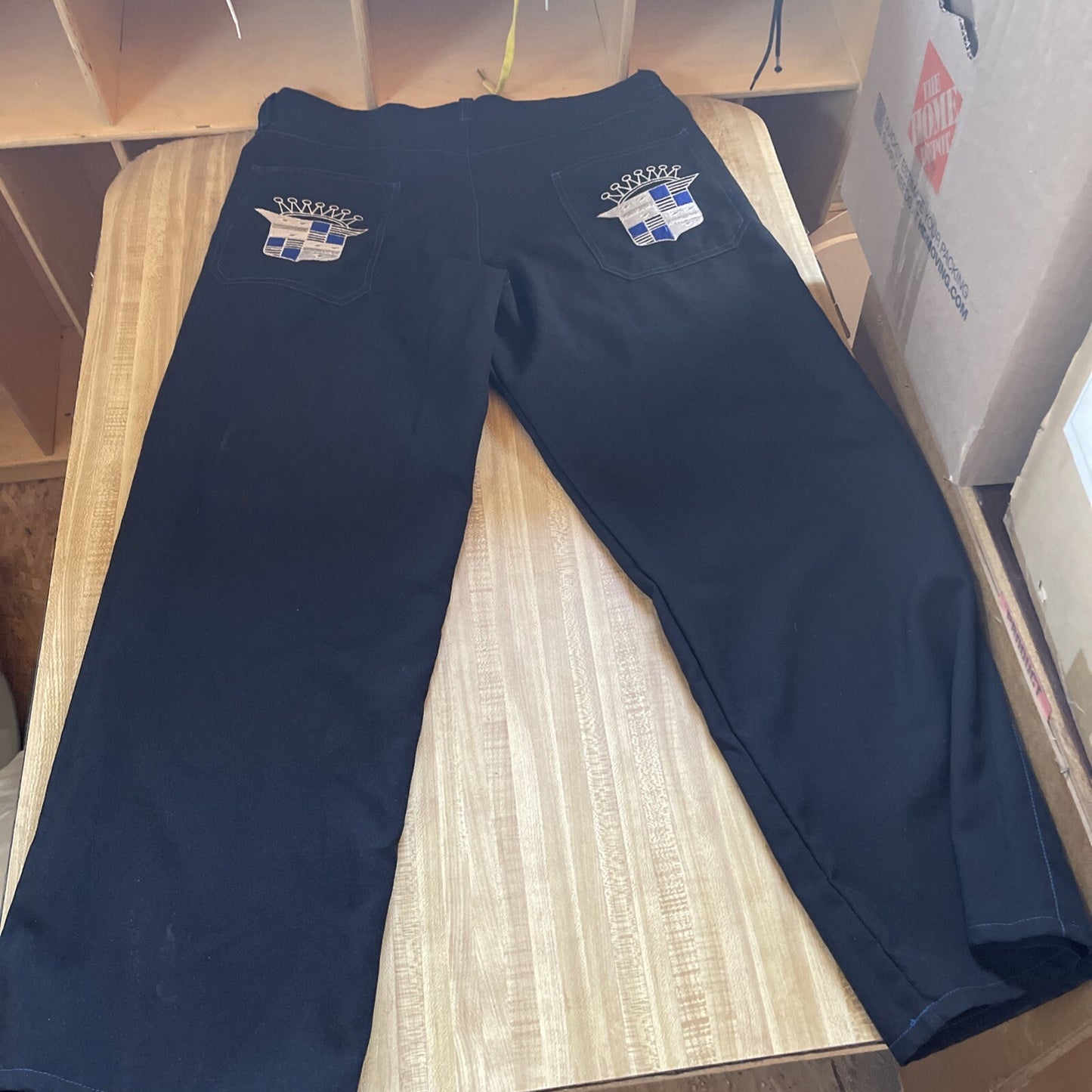 Chochie Casuals Pants 38x30 Wide Leg Cadillac Logo On Back Pockets