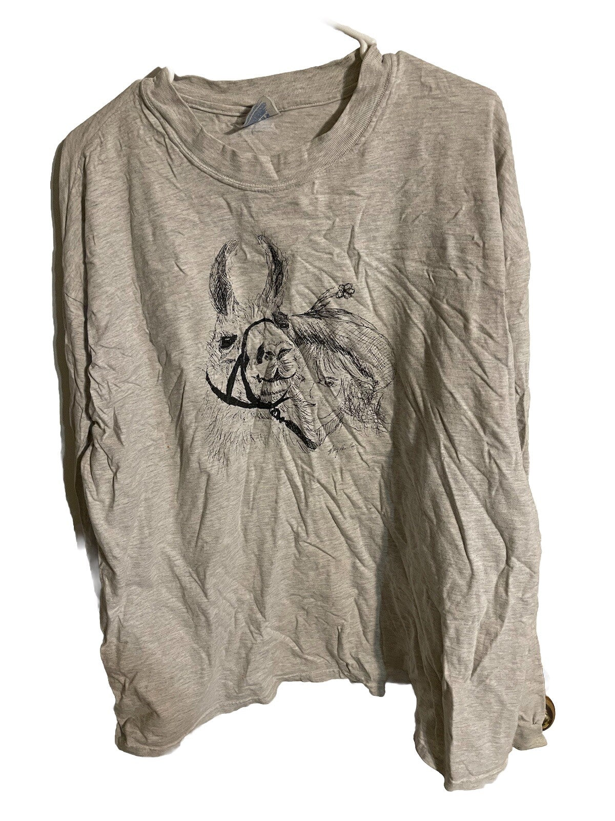 Vintage Missy Hamilton Design T Shirt Long Sleeve 2XL