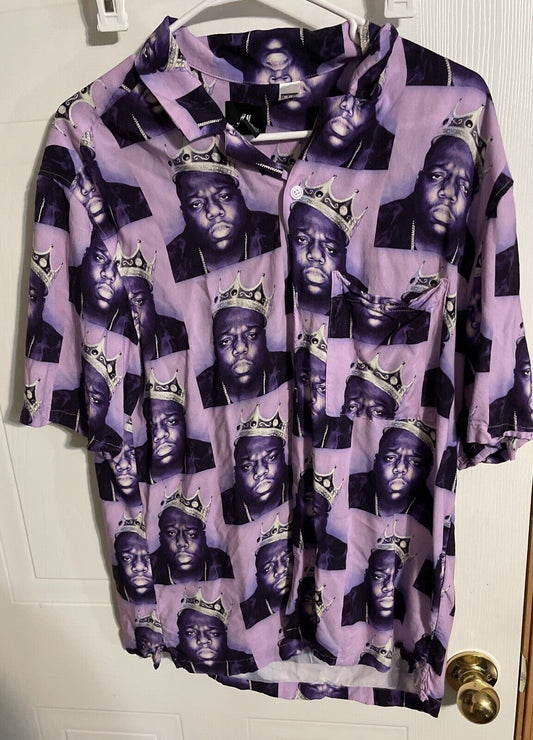 H&M The Notorious Big Button Up Medium 