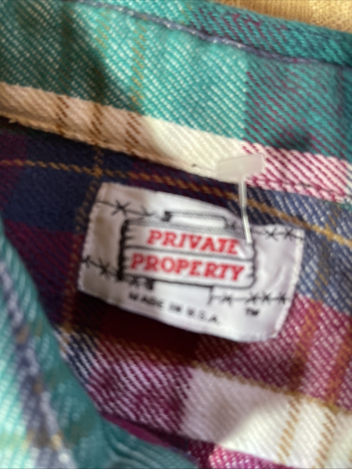 Vintage Private Property Flannel Medium 