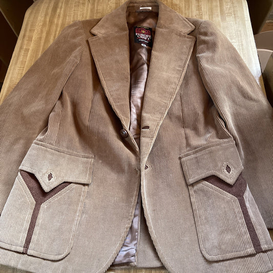 Vintage Europe Craft Corduroy Blazer 40 Missing Buttons