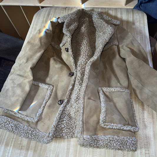 Vintage Fingerhut Sherpa Lined Suede Jacket 40