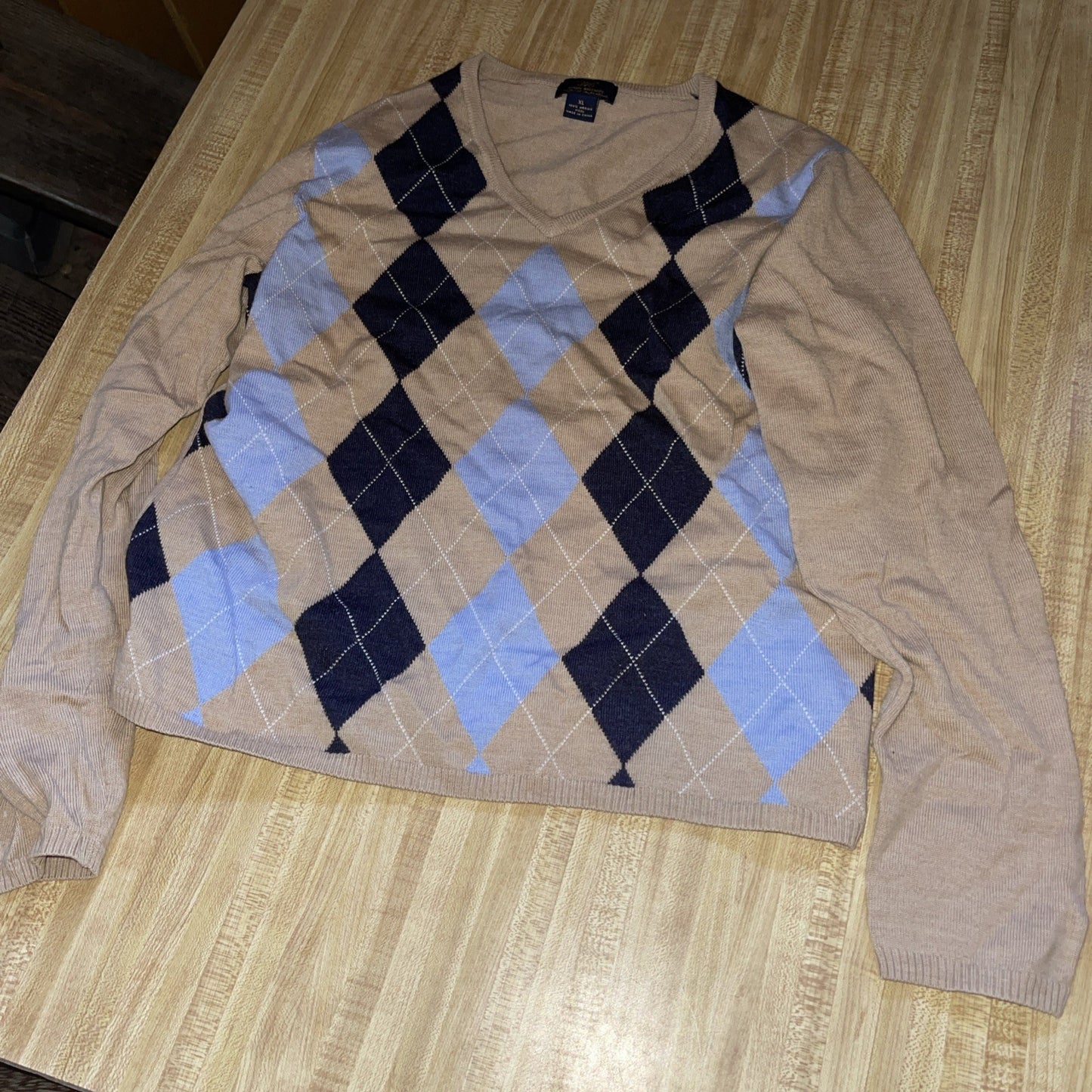 346 Brooks Brothers Argyle Sweater XL Merino Wool 