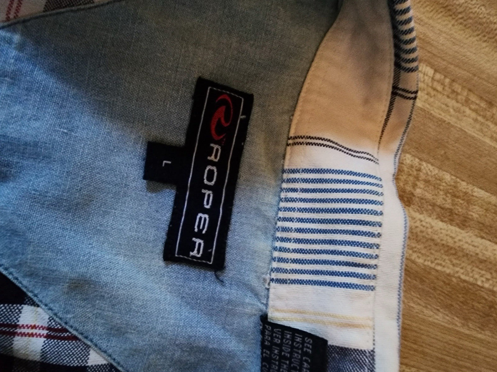 Roper Short Sleeve Button Up Large 