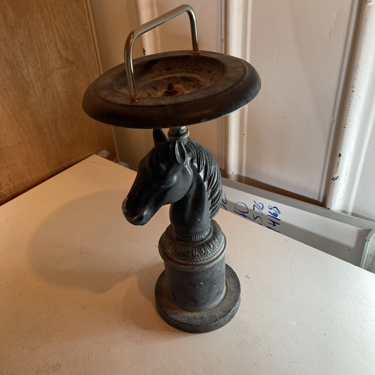 Vintage Metal Horse Ashtray Stand 