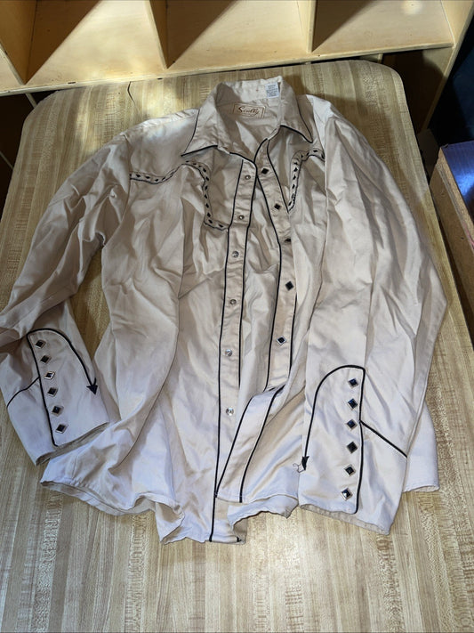 Vintage Scully Pearl Snap Western Shirt Large Gunslinger 