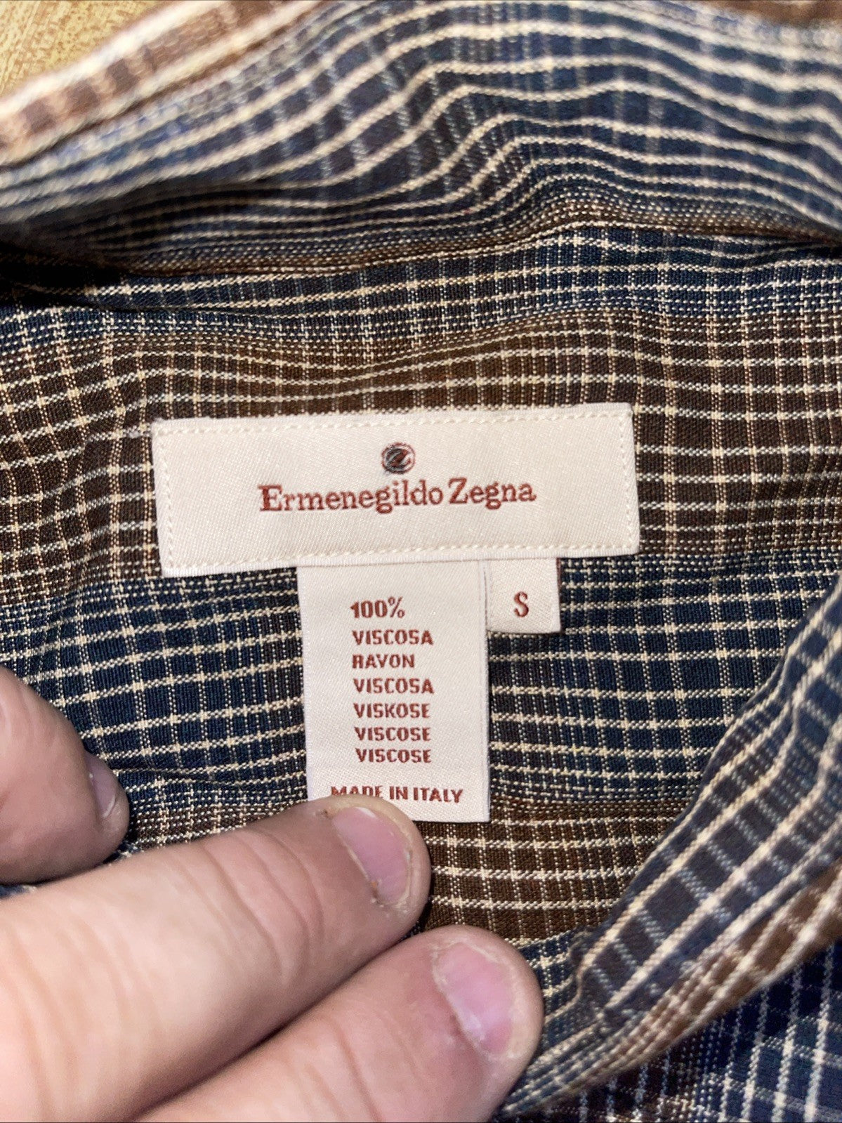 Ermenegildo Zegna Rayon Button Up Small 