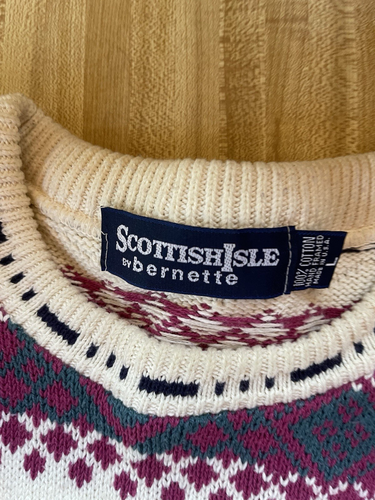 Vintage Scottish Isle Sweater Large 