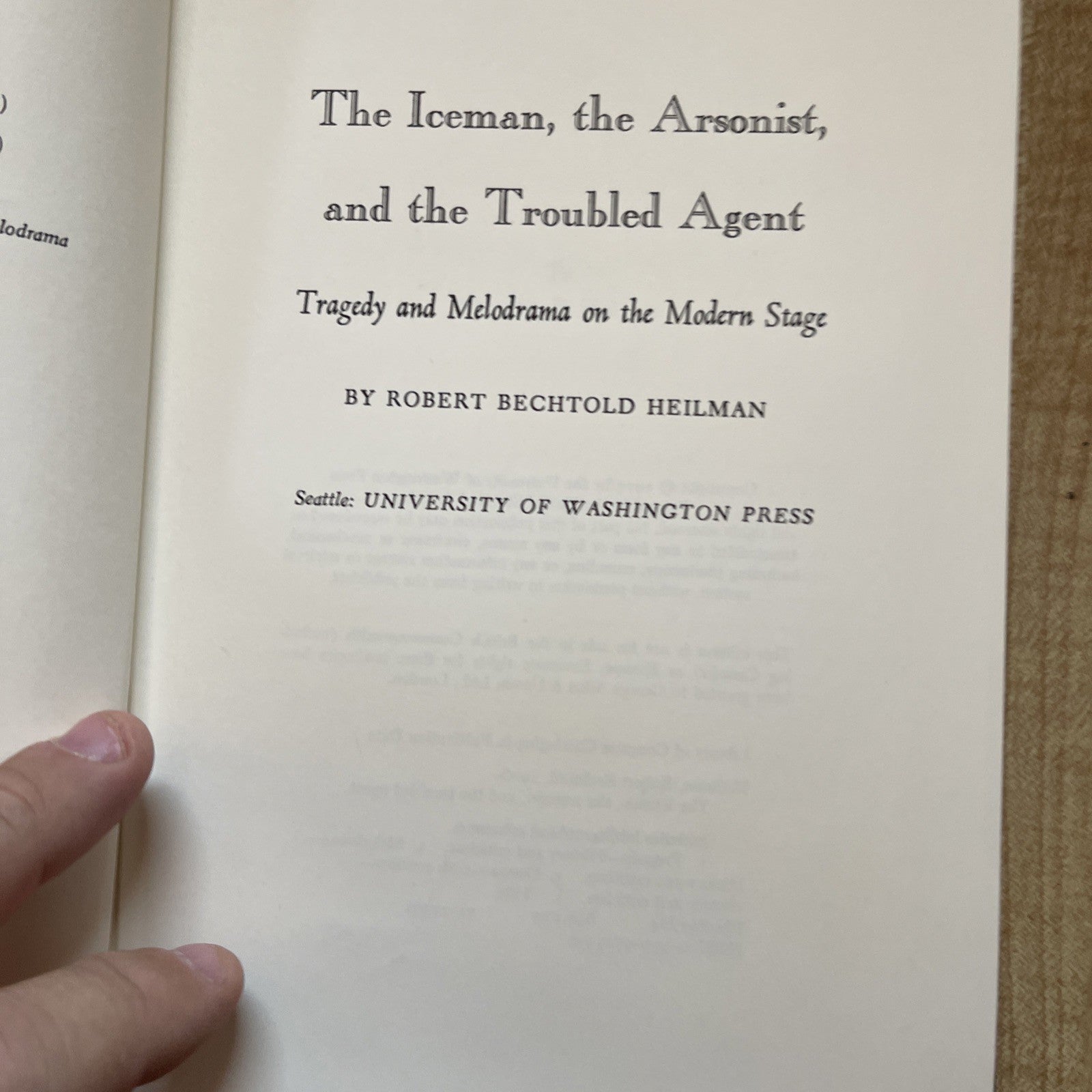 Iceman, the Arsonist, and the Troubled Agent by Robert B. Heilman (1973,...