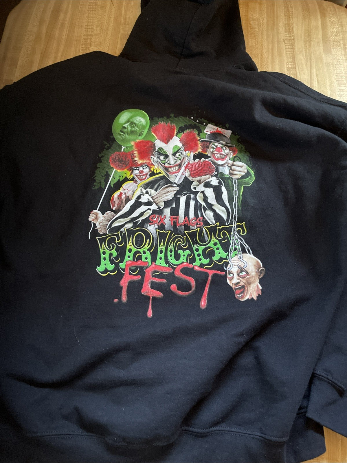 Six Flags Fright Fest Hoodie Large 