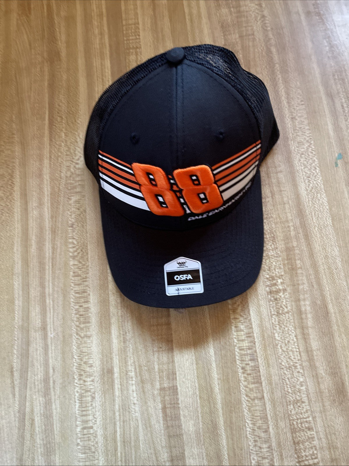 New NASCAR Dale Earnhardt Jr. Striped #88 Mesh Black Trucker Hat Cap OSFA Adult