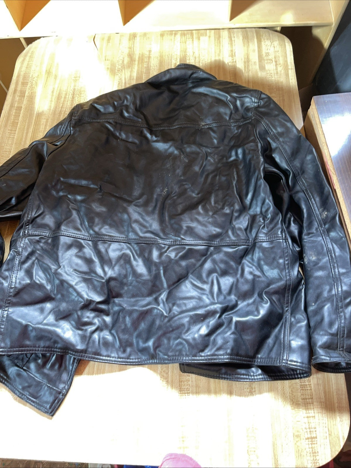 R Rosso Black & Gold Leather Jacket Medium 