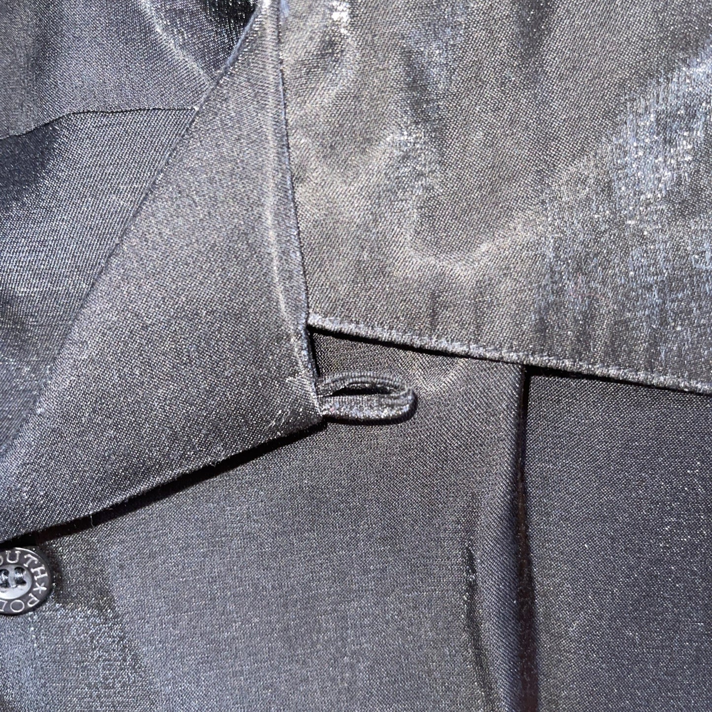 Vintage Southpole Button Up 3XL Loop Collar Shiny Black