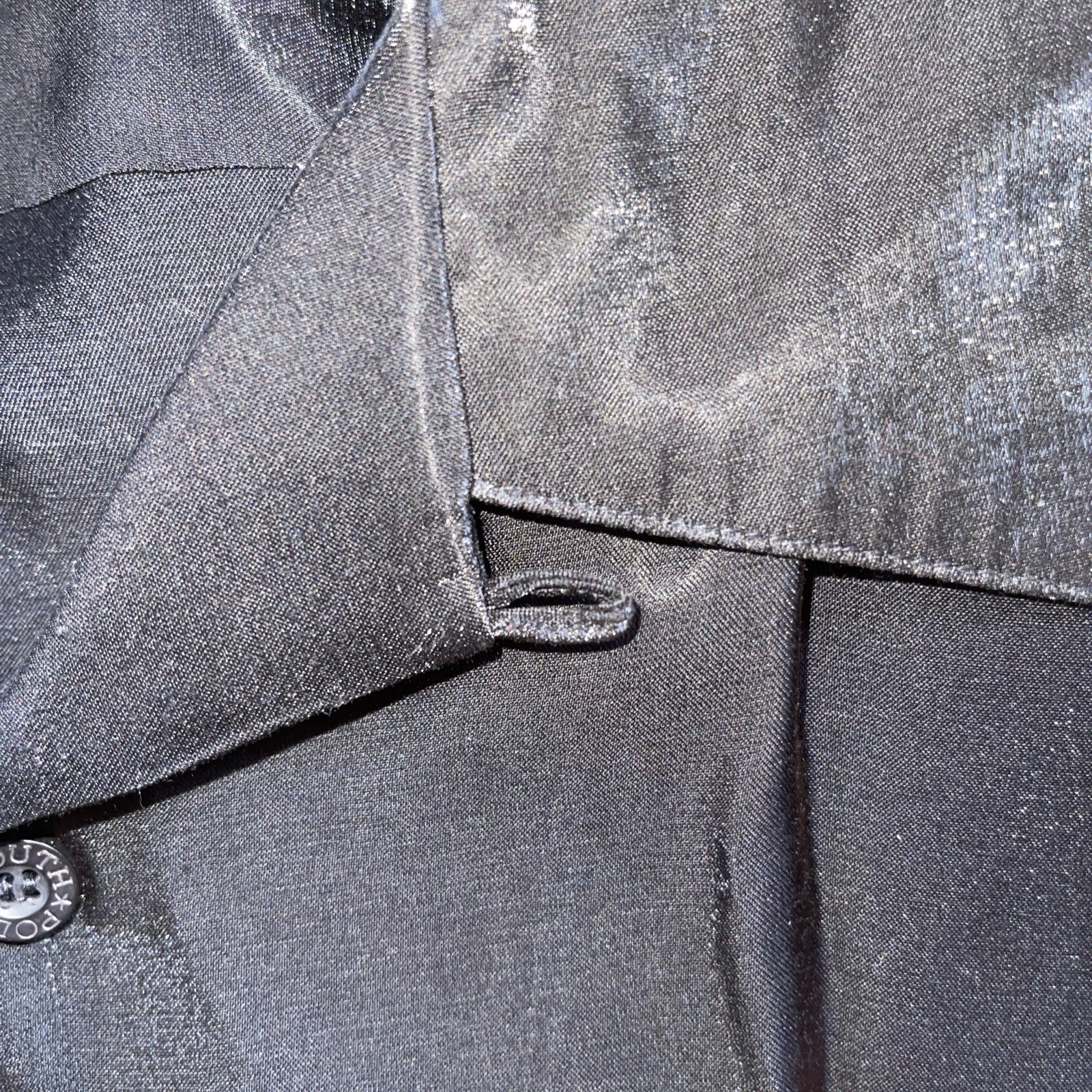 Vintage Southpole Button Up 3XL Loop Collar Shiny Black