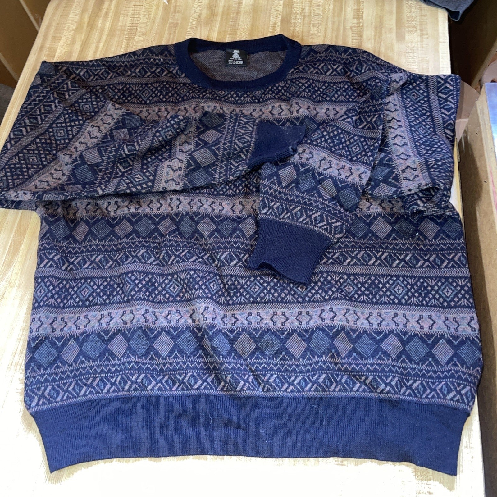 Vintage Sweater Pure New Wool XXL 