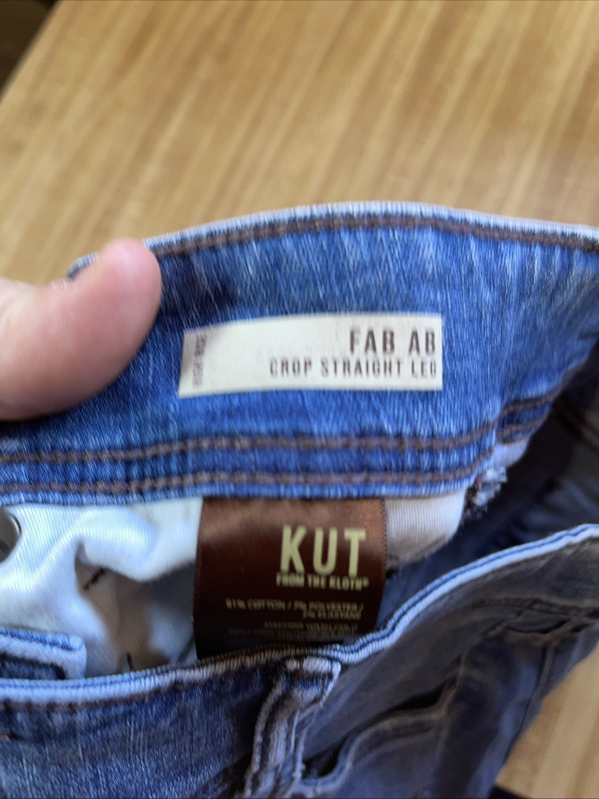 Kut From The Kloth Fab Ab Crop High Rise Straight Leg Jeans 12