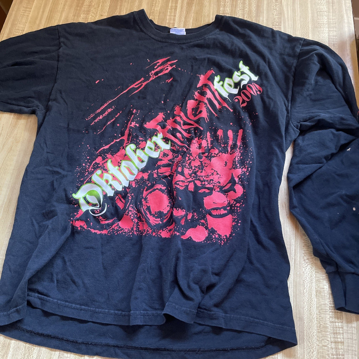 OktoberFrightFest 2009 Fremont Street Experience Long Sleeve T Shirt Large 