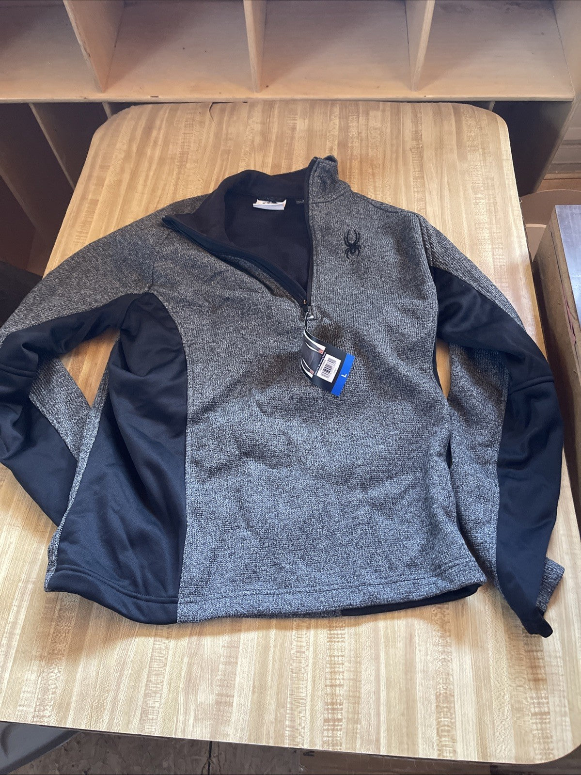 NEW SPYDER Outbound 1/2 Half Zip Midweight Sweater Jacket Charcoal Sz L Grey