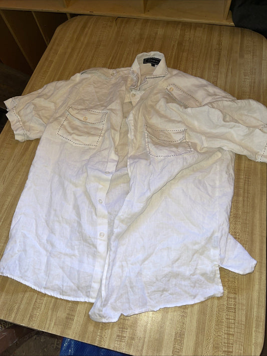 Crème De Silk Linen Shirt Large 